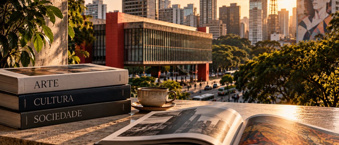 Livros de arte e cultura diante do MASP, na Avenida Paulista